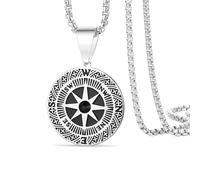 VASSAGO Collana con bussola per uomini e donne Acciaio inossidabile Ciondolo bussola Stella Polare con CZ Gioiello nautico regalo per viaggiatori e navigatori (Argento)