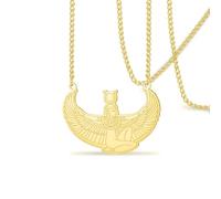 VASSAGO Collana con ciondolo a forma di dea egizia Iside per donne e uomini, in acciaio inox, stile antico Egitto, protezione greca, amuleto, mitologia, gioielli, regali, Acciaio inossidabile, Nessuna