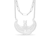 VASSAGO Collana con ciondolo a forma di dea egizia Iside per donne e uomini, in acciaio inox, stile antico Egitto, protezione greca, amuleto, mitologia, gioielli, regali, Acciaio inossidabile, Nessuna