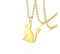 VASSAGO Collana con ciondolo a forma di gatto per donne e uomini, collana con ciondolo a forma di gattino, regalo per amanti dei gatti e amici
