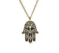 VASSAGO Collana con ciondolo a forma di mano di Fatima, con ciondolo a forma di mano di Fatima, con albero della vita, gioielli arabi, ebrei, cristiani, regali religiosi, Acciaio inossidabile