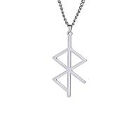 VASSAGO Collana con ciondolo a forma di rune della pace vichinghe, simbolo vichingo, in acciaio inox, talismano nordica, gioiello pagano, regalo per uomini e donne