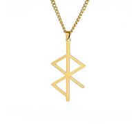 VASSAGO Collana con ciondolo a forma di rune della pace vichinghe, simbolo vichingo, in acciaio inox, talismano nordica, gioiello pagano, regalo per uomini e donne
