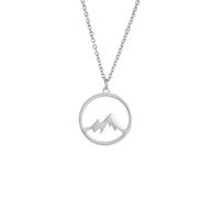 VASSAGO Collana con ciondolo di montagna Collana con cerchio di montagna per donna Uomo Collana con ciondolo da montagna in acciaio inossidabile Collana con ciondolo di montagna Gioielli