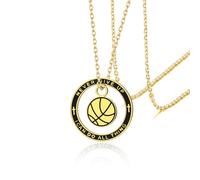 VASSAGO Collana con ciondolo motivazionale a tema calcio/pallacanestro con scritta Never Give Up I Can Do All Things regalo per uomini e donne (collana basket in oro)