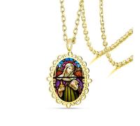 VASSAGO Collana con croce di Santa Brigida con ciondolo a croce celtica irlandese amuleto gioielli religiosi regalo per donne e uomini (Oro 1)