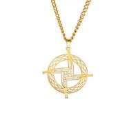 VASSAGO Collana con croce di Santa Brigida con ciondolo a forma di croce celtica irlandese, ciondolo di protezione cristiana, amuleto religioso, regalo per donne e uomini, Acciaio inossidabile