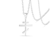 VASSAGO Collana Con Croce Ortodossa Orientale Per Uomo E Donna In Acciaio Inox Con Crocifisso Ortodosso Russo Crocifisso Bizantino Cristiano Cattolico Religioso Gioiello Regalo