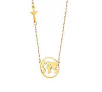 VASSAGO Collana con Mappa del Mondo Ciondolo con Mappa della Terra Ciondolo con Mappa dei Paesi Ciondolo a Forma di Pianeta Regalo per Relazioni a Lunga Distanza per Donne Ragazze Uomini