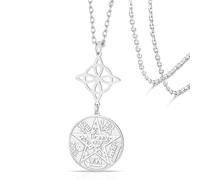 VASSAGO Collana con nodo delle streghe, tetragramma e pentagramma Ciondolo a doppia protezione con nodo celtico Gioielli pagani irlandesi di stregoneria per donne e uomini (Argento 5)