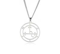 VASSAGO Collana con sigillo di Lilith, sigillo di Lilith, ciondolo con dea Ecate, ciondolo con Lucifero, simbolo satanico di Lilith, gioielli Wiccan, regalo per donne e uomini, Acciaio inossidabile