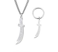 VASSAGO Collana con spada per uomini e donne Zulfiqar Spada Collana Imam Ali Zulfiqar Ciondolo Arabo Rune Islamico Musulmano Gioielli Talismano Amuleto Regalo Religioso