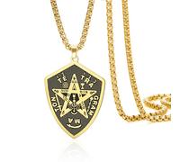 VASSAGO Collana con tetragramma per uomini e donne Collana con pentagramma in acciaio inossidabile Simbolo del nome ebraico di Dio Amuleto protettivo Gioielli pagani Wicca Regali