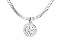 VASSAGO Collana con trifoglio da donna, in acciaio inox, a quattro foglie, con ciondolo a forma di quadrifoglio, grazioso, semplice regalo, Einstellbar, Acciaio inossidabile, Nessuna pietra preziosa