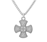VASSAGO Collana Croce Celtica per Uomini Donne | Nodo celtico vintage e Triquetra della Trinità, amuleto irlandese portafortuna, gioielli stregoneria regalo