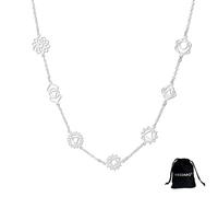 VASSAGO Collana da donna con ciondolo a forma di Y dei 7 chakra, in acciaio inox, ideale per yoga, meditazione e yoga, Adjustable, Acciaio inossidabile, Nessuna pietra preziosa