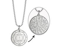 VASSAGO Collana dei sigilli della Chiave di Solomon incisa con 72 nomi di Dio Ciondolo di protezione spirituale Amuleti per uomini e donne