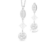 VASSAGO Collana della Vergine Maria Collana con nodo delle streghe tetragramma e pentagramma Ciondolo con nodo celtico Tripla protezione Stregoneria Pagano Cristiano Religioso Gioielli Donna Uomo