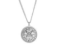 VASSAGO Collana di in Acciaio Inossidabile Amuleto del Sigillo di Giove Chiave di Gioielli Ciondolo dell'arcangelo per Uomini Donne