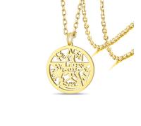 VASSAGO Collana di nodi delle streghe Collane di pentagrammi del Tetragramma Ciondolo a forma di nodo celtico Protezione Stregoneria Pagana Gioielli irlandesi (Collana Tetragrammaton-Oro1)