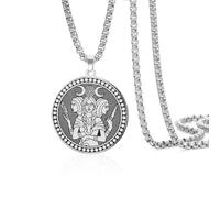 VASSAGO Collana Hecate Dea della Tripla Luna per Donne Uomini | Ciondolo Ruota Hecate Tripla Dea in Acciaio Inox, Gioiello Wiccan Pagano Strega Amuleto Regalo