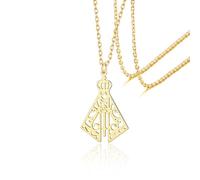 VASSAGO Collana in acciaio inossidabile con ciondolo a forma di Madonna di Aparecida stile minimalista gioiello religioso cattolico da donna (Oro 2)