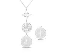 VASSAGO Collana In Acciaio Inossidabile Con Tripla Protezione Nodo Della Strega Tetragrammaton Pentagramma E Medaglia Di San Benedetto Gioiello Amuleto Pagano E Di Stregoneria Donne Uomini