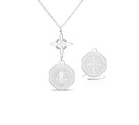 VASSAGO Collana In Acciaio Inossidabile Con Tripla Protezione Nodo Della Strega Tetragrammaton Pentagramma E Medaglia Di San Benedetto Gioiello Amuleto Pagano E Di Stregoneria Donne Uomini
