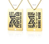 VASSAGO Collana Let My People Go/Bring Them Home Now per donne uomini Collana di stelle ebraiche con nastro di sensibilizzazione sul