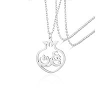 VASSAGO Collana persiana Eshgh araba amore in acciaio inox ciondolo melograno Yalda notte gioielli regalo per donne adolescenti, One Size, Acciaio inossidabile, Nessuna pietra preziosa
