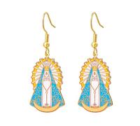 VASSAGO Orecchini Della Vergine Di Luján Gioielli Con Vergine Maria | Orecchini Pendenti Della Madre Maria Con Medaglia Miracolosa, Gioiello Religioso Cristiano Cattolico Regalo Per Donne Uomini