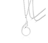 VASSAGO Phoenix Collana da donna in acciaio inox con ciondolo a forma di uccello di fuoco alla moda simbolo di fortuna e rinnovamento gioiello regalo di compleanno (argento 2)