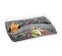 Vassoi Cibo Per Portare Via+Coperchio 34X24 Cm Bianco Pet - 100 Unità