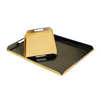 Vassoi Con Maniglie 28X42 Cm Nero/Oro Cartone - 25 Unità