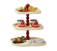 Vassoi da portata a più livelli, Alzata per torta da dessert, Alzata per cupcake a 3 livelli, Alzata per dessert in plastica, Vassoio per teaparty, Alzata per cupcake, Alzata per dessert