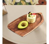 Vassoi da portata in legno per tè, cena, dessert, pane e frutta realizzati in legno naturale di alta qualità con liscio per una pulizia rapida e un uso pratico (L)