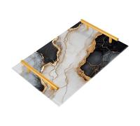 Vassoi decorativi decorativi in marmo nero e oro con maniglie diviso vassoio di servizio per gioielli profumo per servizio di ristorazione bandeja de plastica para servir