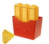 Vassoi di ghiaccio per congelatore, friggere fritte, teglie di ghiaccio, ferita flessibile French Fry, stampo di rilascio facile 6 pezzi, riutilizzabile con scatola magnetica per zuppa, burro, resti