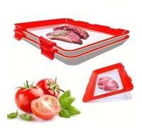 Vassoi elasticizzati per conservare alimenti freschi, 30,5 x 21,8 cm, con fibbia, riutilizzabili, per conservare gli alimenti, in silicone, organizzazione sottovuoto e conservazione degli alimenti