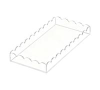 Vassoi espositivi in acrilico - Espositore smerlato multiuso | Vassoio acrilico, vassoio organizer trasparente per scrivania, toeletta, lavello, armadio, scaffale, armadio, sale da cucina