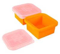 Vassoi for congelatore in silicone for zuppa Cubs, riutilizzabili, for cucina e casa, adatti al microonde con coperchio(Orange-2cup-2 pcs)