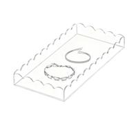 Vassoi in acrilico - 7,87x3,94x0,98 pollici Organizzatore per esposizione di stoccaggio smerlato, vassoio da bagno in acrilico | Per bancone, scrivania, comò, lavello, armadietto, scaffale, armadio, c