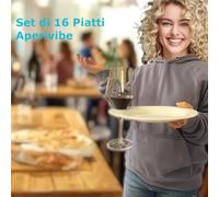 Vassoi in melamina SET 16 PEZZI APERIVIBE il piatto perfetto per servire aperitivi Dimensioni 22x25x h2 cm stampaggio ad iniezione colore Bianco