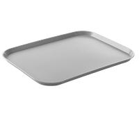 HENDI Vassoio da portata, grande, rettangolare, multiuso, vassoio da servizio, da cucina, per fast food, per servire cibo e bevande, 350x450x(H)20mm, grigio, polipropilene