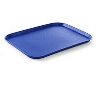HENDI Vassoio da portata, grande, rettangolare, multiuso, vassoio da servizio, da cucina, per fast food, per servire cibo e bevande, 350x450x(H)20mm, blu, polipropilene