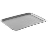 HENDI Vassoio da portata, medio, rettangolare, multiuso, vassoio da servizio, da cucina, per fast food, per servire cibo e bevande, 305x415x(H)20mm, grigio, polipropilene