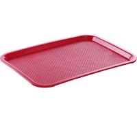 HENDI Vassoio da portata AmerBox, medio, rettangolare, multiuso, vassoio da servizio, da cucina, per fast food, per servire cibo e bevande, 305x415x(H)20mm, rosso, polipropilene
