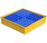 Vassoi modulari impilabili per il contenimento delle fuoriuscite, piattaforme industriali per magazzini, fabbriche e officine, una soluzione robusta, durevole ed ecologica per lo stoccaggio di liquidi