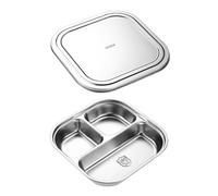 Vassoi per alimenti con sezioni multiple, piatti divisori multiuso in acciaio inox, per porzioni equilibrate