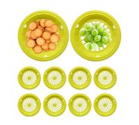 Vassoi per cestini per alimenti da picnic, portapiatti di carta riutilizzabili - Supporti per piatti da pranzo rotondi da 10 pezzi | Forniture da picnic, scanalature a scatto, cestino da portata riuti